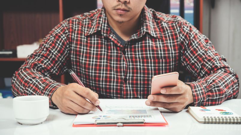 Reviewing financial documents